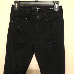 A’2nd Black Distressed Skinny Jeans